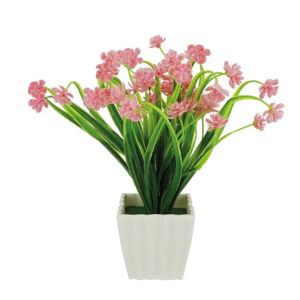 Саксия с розови цветя - 8x8x23см 96/кутия