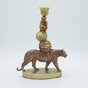 Свещник пантера - маймуна от полирезин 20x9.5x28.5см