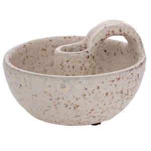 СИВ КЕРАМИЧЕН СВЕЩНИК 14X14X10 СМ