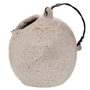 СИВА КЕРАМИЧНА ВАЗА И ТЕЛЕНА ДРЪЖКА 19X19X20 СМ