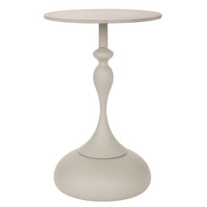 СИВА МЕТАЛНА КРЪГЛА МАСА СЪС СИВА КЕРАМИЧНА ПОВЪРХНОСТ (МРАМОРЕН ЕФЕКТ) D40X68CM