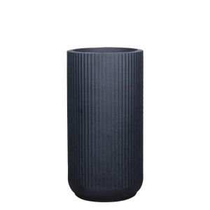 Средно дебела саксия от черен гранит с колона - Φ33x63xm