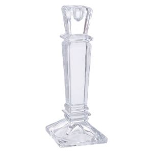 СТЪКЛЕНА ПРОЗРАЧНА СТЕКЛЕНА СВЕЩНИЦА 8X8X24.5 СМ.