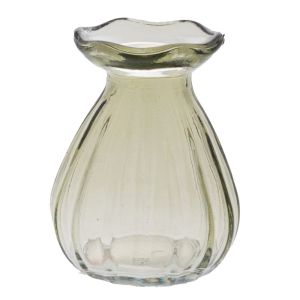 СТЪКЛЕНА СИВА ВАЗА 6.7X8.7 СМ.