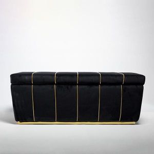 Табуретка от кадифе, черна, 126x45x47см