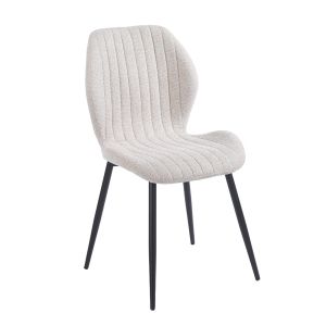 Трапезен стол Tango, черно боядисан метал, бежов плат