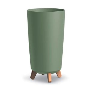 ТЪНКА ПЛАСТМАСОВА САКСИЯ GRACIA TUBUS, ЦВЯТ ЗЕМНОЗЕЛЕНО, И 24X44,5 СМ