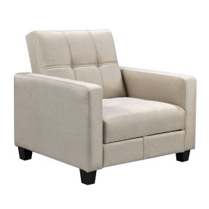 Фотьойл - легло Kelso с място за съхранение, плат капучино