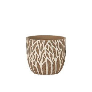 Циментова кутия кафяво-бяла кръгла дървесови клони Φ17x16см - 1/8kib