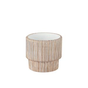 Циментова саксия, бежово-бяла, кръгла Φ17.5x16см - 1/6kib