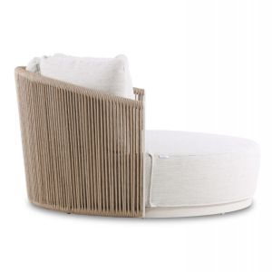 Кушетка серия Lorien Sm6413.01 алуминий цвят слонова кост - бежово с въжета и възглавници 163x158.5x82h