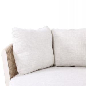 Кушетка серия Lorien Sm6413.01 алуминий цвят слонова кост - бежово с въжета и възглавници 163x158.5x82h