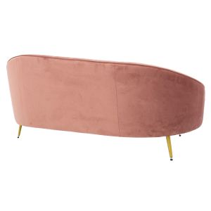 3-seater sofa Amora in velvet - gold metal 180x81x77cm