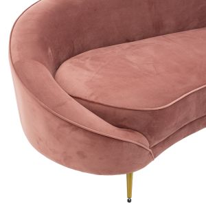 3-seater sofa Amora in velvet - gold metal 180x81x77cm