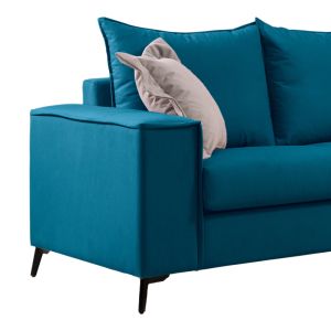 2-seater sofa Verona petrol fabric with beige cushions 173x93x100cm