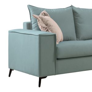 2-seater sofa Verona mint fabric with cream cushions 173x93x100cm
