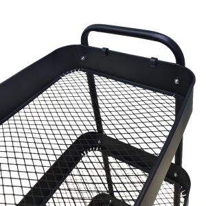 3-TIER TROLLEY NEDEA, BLACK METAL, 41X30X77CM