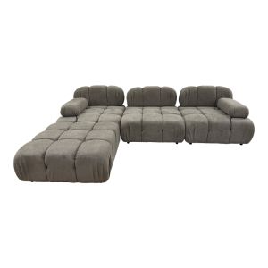 3-местен диван Stonehenge Hypnotic с табуретка дамаска в сиво-бежов цвят 294x98x76см