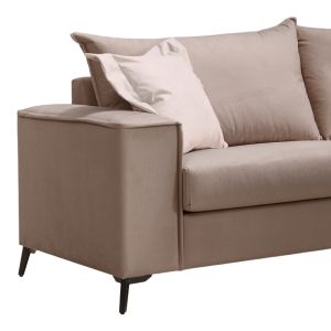 3-seater sofa Verona, mocha fabric, with cream cushions, 225x93x100cm