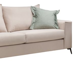 3-seater sofa Verona cream fabric with mint cushions 225x93x100cm