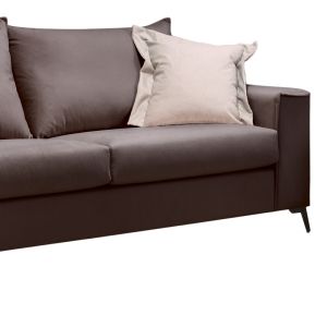 3-seater sofa Verona dark gray fabric with beige cushions 225x93x100cm