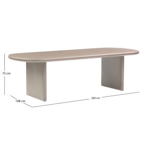 Absolution овална трапезарна маса Sm6464.02 бежова алуминиева 260x108x75см