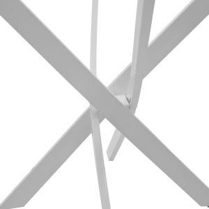Antoro table made of glass and metal legs in white color, diametrically 100x75 cm