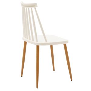 Aurora-balou I dining table set of 5 Pp-mdf in white marble color D120x75cm