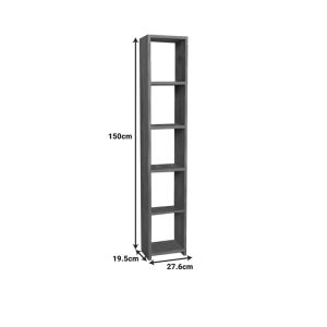 Barzine melamine cabinet in white shade 27.6x19.5x150cm