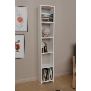 Barzine melamine cabinet in white shade 27.6x19.5x150cm