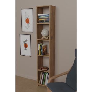 Barzine melamine cabinet in natural shade 27.6x19.5x150cm