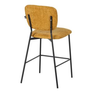 Cathair бар стол букле плат в цвят тампа с черни метални крака 48x54x100см