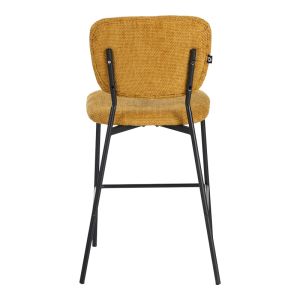 Cathair бар стол букле плат в цвят тампа с черни метални крака 48x54x100см