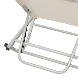 Dessie шезлонгг алуминиев текстилен почти бял 56x188x30см