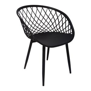 Ezra-balou I dining table set of 5 Pp-mdf in black color D120x75cm