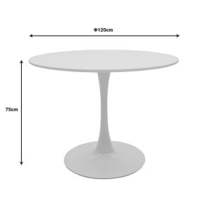 Ezra-balou I dining table set of 5 Pp-mdf in black color D120x75cm