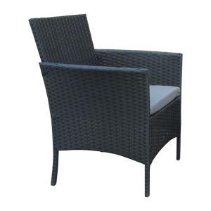 Garden Lounge Calmness Set 4pcs Rattan Black-fabric Grey