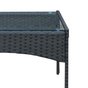 Garden Lounge Calmness Set 4pcs Rattan Black-fabric Grey