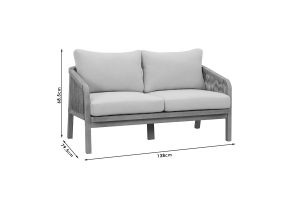 Garden Lounge Set 4pcs Malibu Natural Acacia Wood-beige Fabric