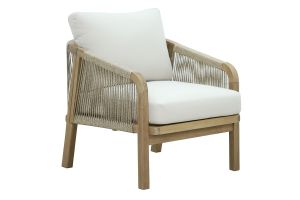 Garden Lounge Set 4pcs Malibu Natural Acacia Wood-beige Fabric