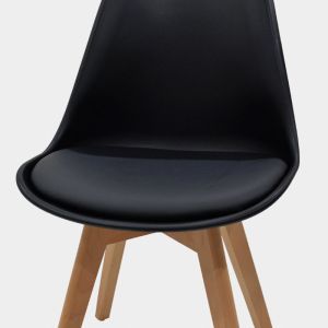 Gaston Chair Pp With Pu Color Black - Oak