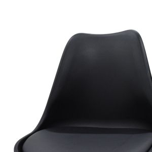 Gaston Chair Pp With Pu Color Black - Oak