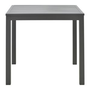 Kliton-naoki dining table set of 3 anthracite aluminum and black metal 80x80x74cm