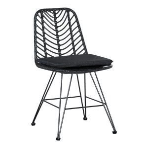 Kliton-naoki dining table set of 5 pcs. anthracite aluminum and metal in black shade 80x80x74cm