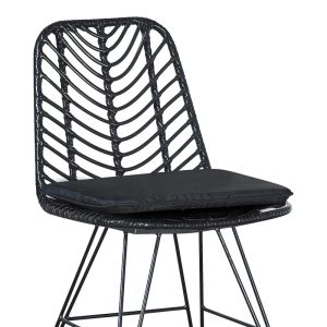 Kliton-naoki dining table set of 5 pcs. anthracite aluminum and metal in black shade 80x80x74cm