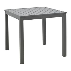 Kliton-naoki dining table set of 5 pcs. anthracite aluminum and metal in black shade 80x80x74cm