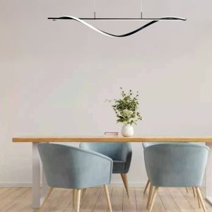 LED METAL CHANDELIER INFINITY WITH BLACK LAMPSHADE 120X12X150 CM