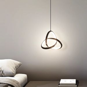 LED METAL CHANDELIER TRINITY WITH BLACK LAMPSHADE, DIMENSIONS 22X100 CM