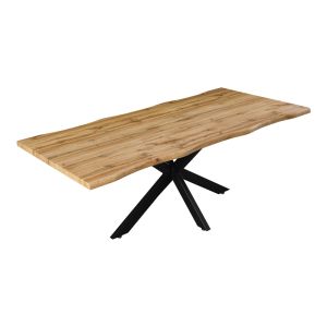 Gilman MDF table in Sonoma color and black metal leg 200x100x75cm