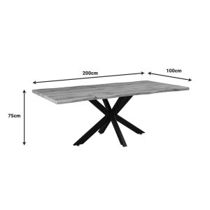 Gilman MDF table in Sonoma color and black metal leg 200x100x75cm